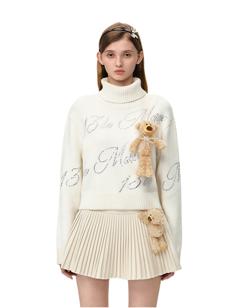 Bear Rhinestone Logo Sweater - CHINASQUAD