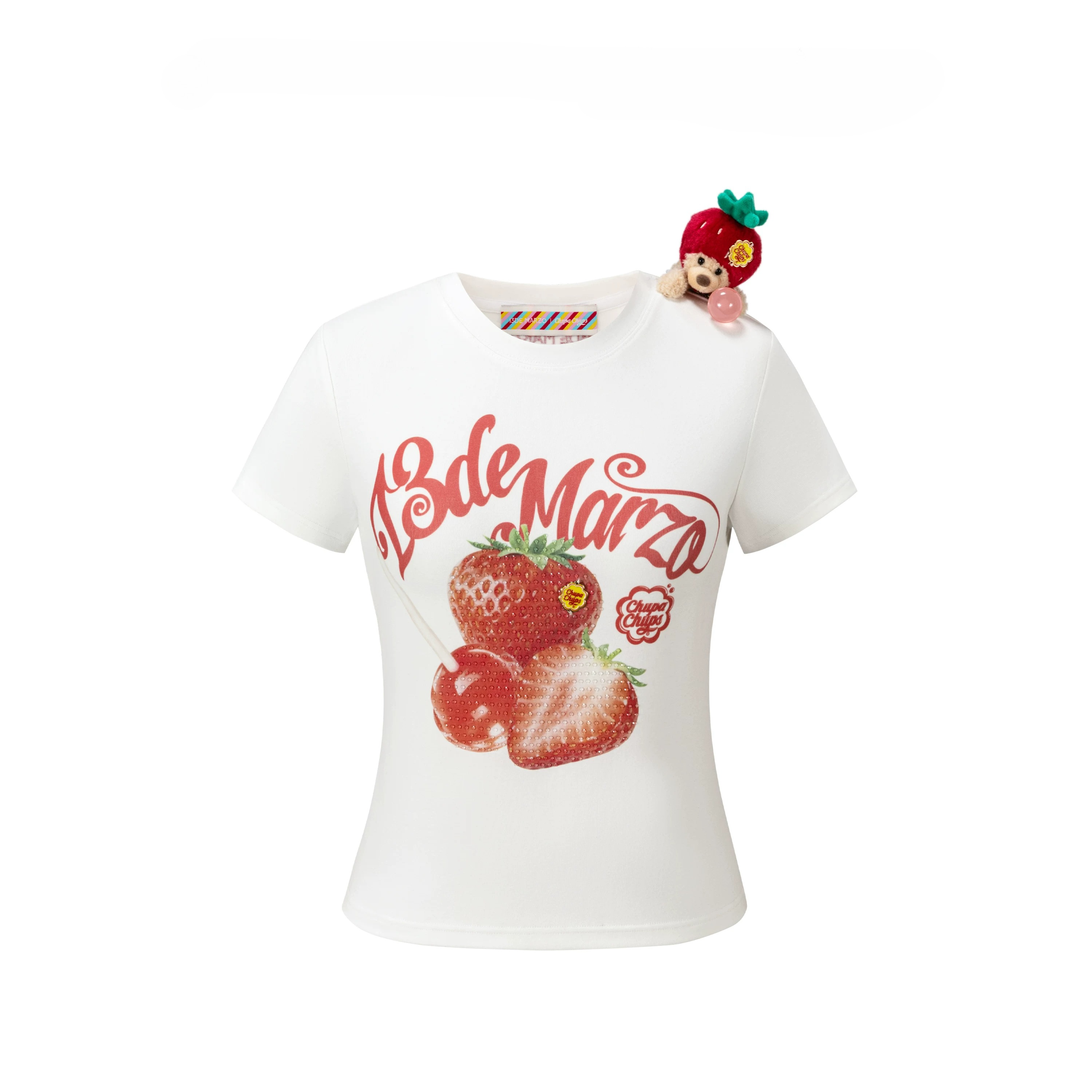 Fruit Illustration Fitted Cropped T-shirt