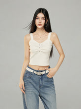 Star Print Slimming Wide Shoulder Strap Knit Vest - CHINASQUAD