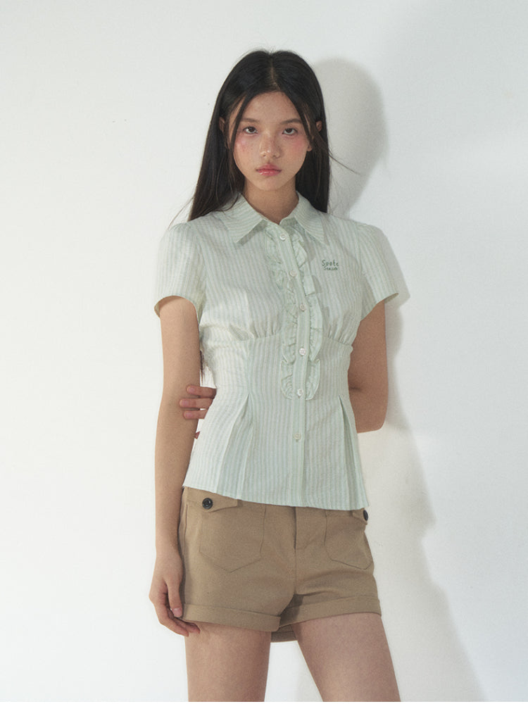 College - Style Slim Short - Sleeve Shirt - CHINASQUAD