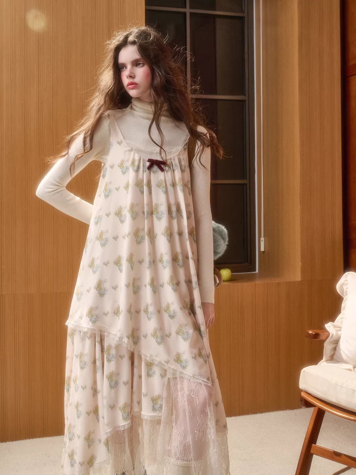 Chiffon Asymmetric Slip Dress