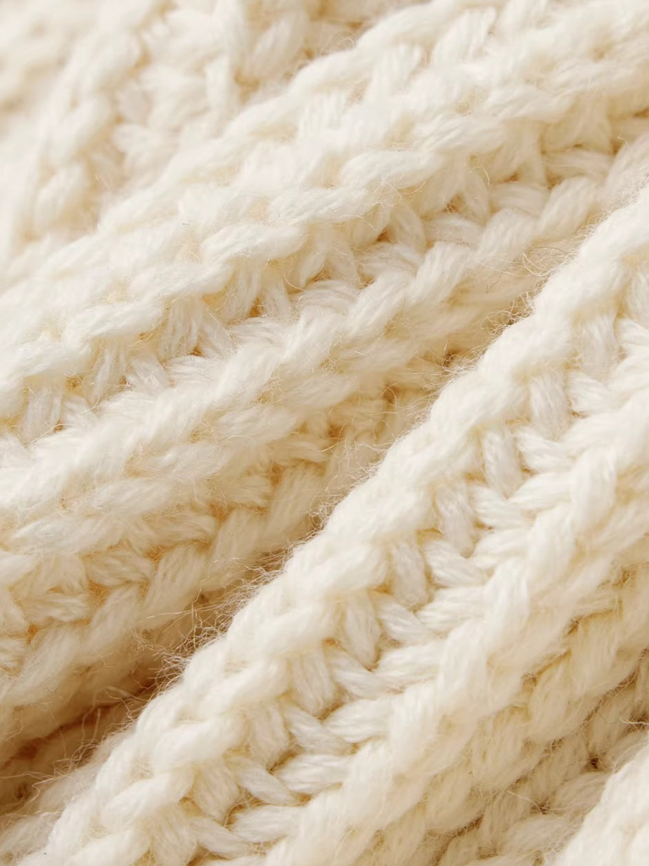 Faux Fur Collar Wool Knit Cardigan