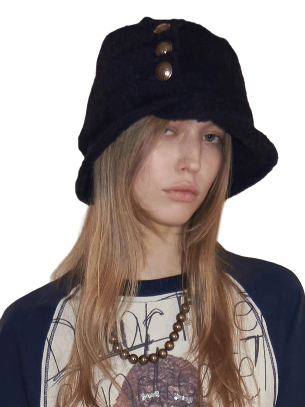 Vintage Tweed Ruched Bucket Hat