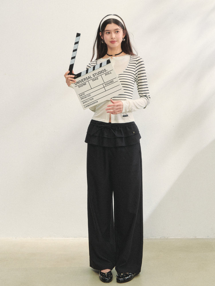 Striped Two-piece Contrast Color Cardigan - CHINASQUAD