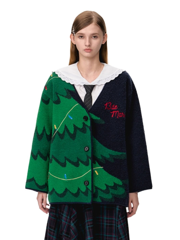 Christmas Tree Bear Cardigan - CHINASQUAD