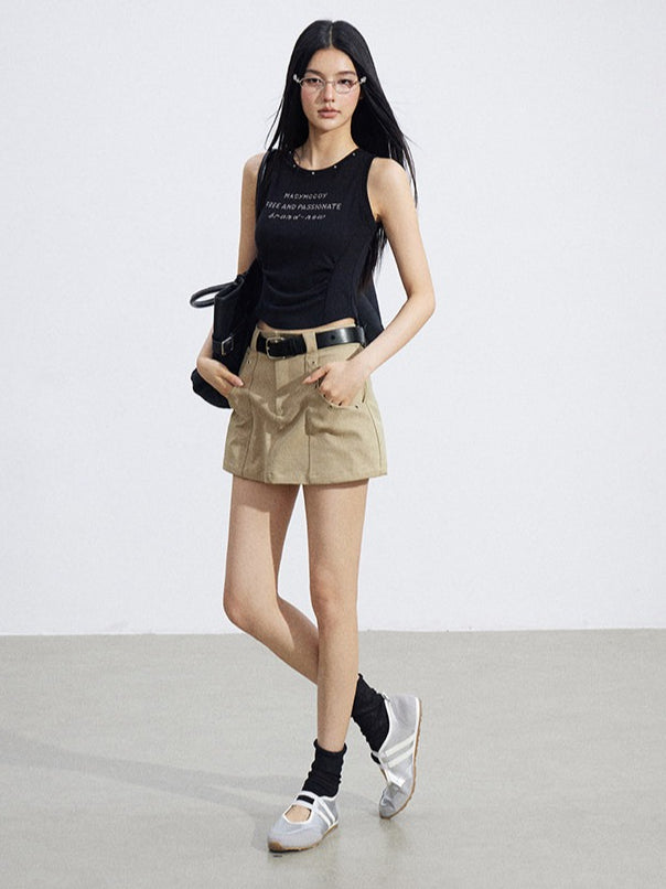 A-Line Utility Mini Skirt