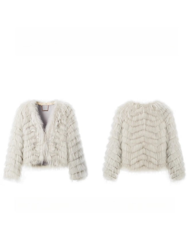 Bordeaux Raccoon & Rabbit Fur Jacket