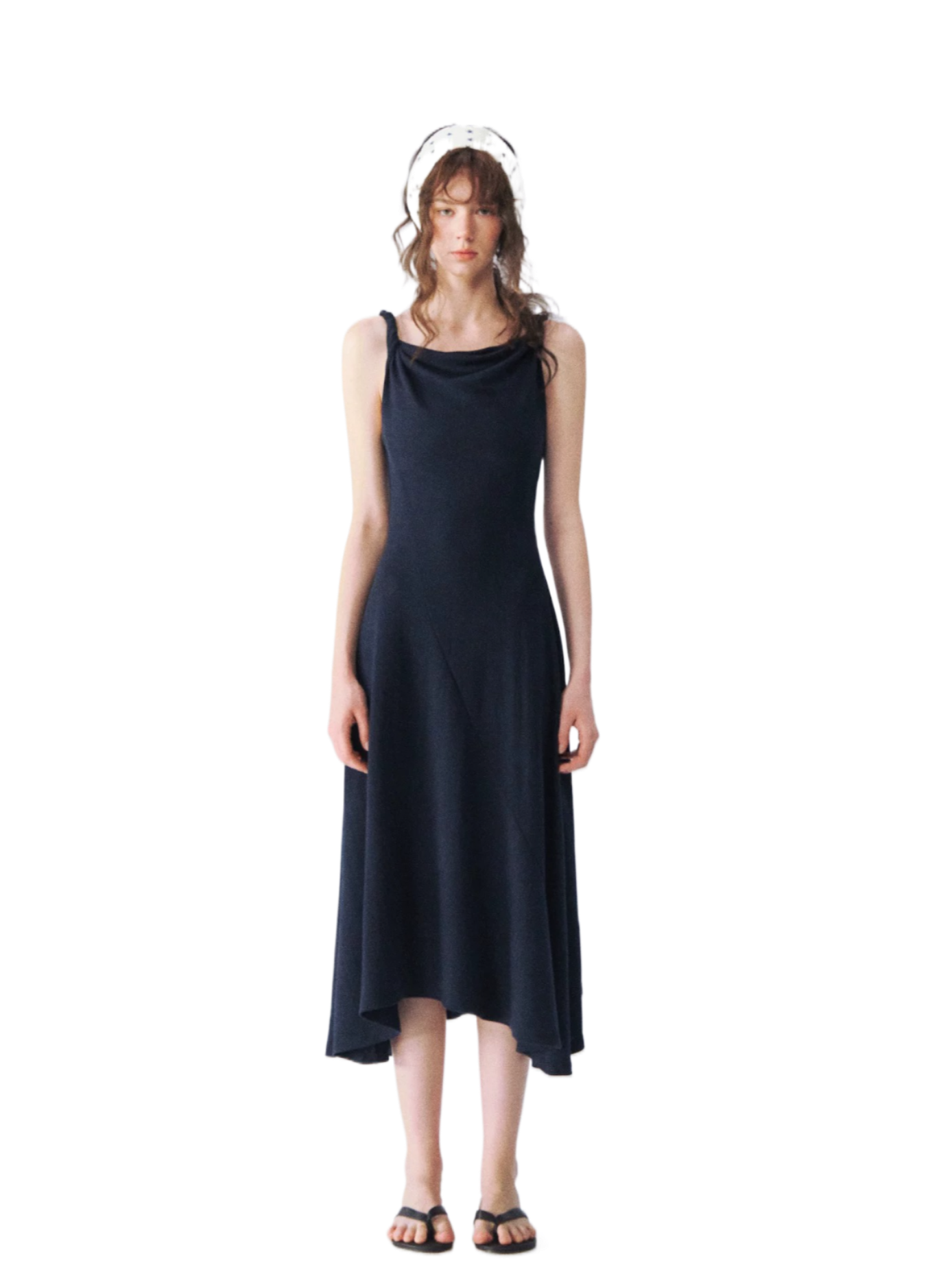 Twisted Strap Knit Midi Dress