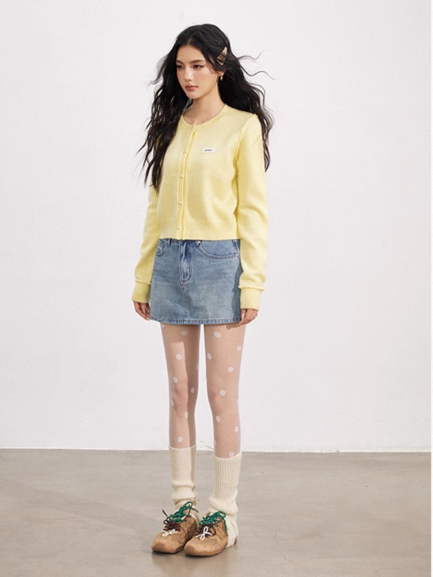 Rolled-Edge Knit Cardigan