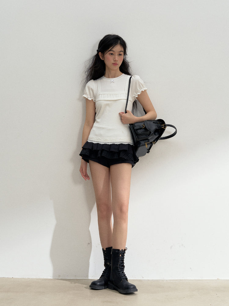 Black and White 3D A-Line Skirt - CHINASQUAD