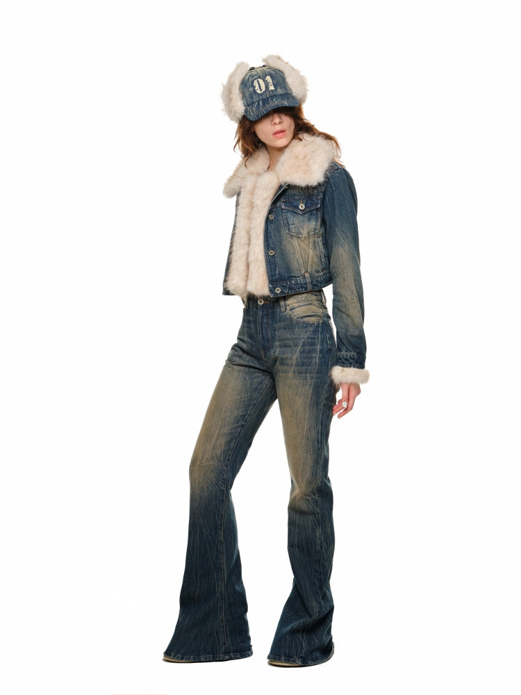 Denim Patchwork Removable Lined Jacket - CHINASQUAD