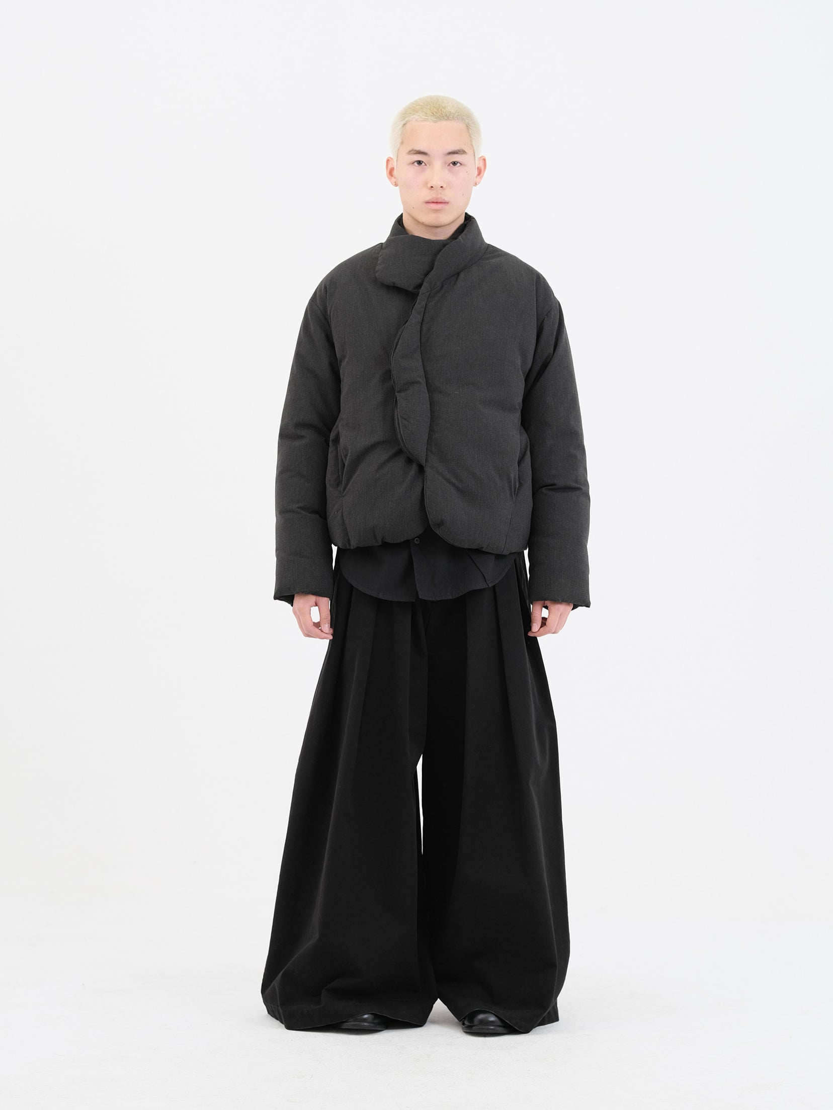 Deep Gray Multi-Collar Down Jacket - CHINASQUAD