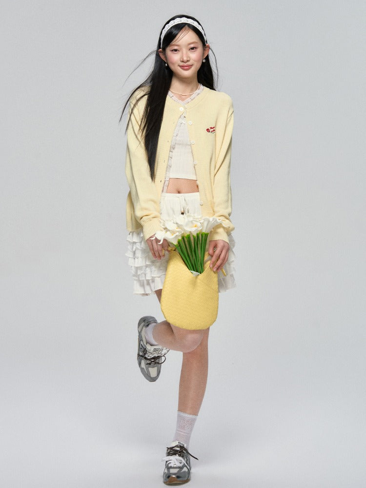 Layered Lace Pearl Trim Ballet Skirt - CHINASQUAD