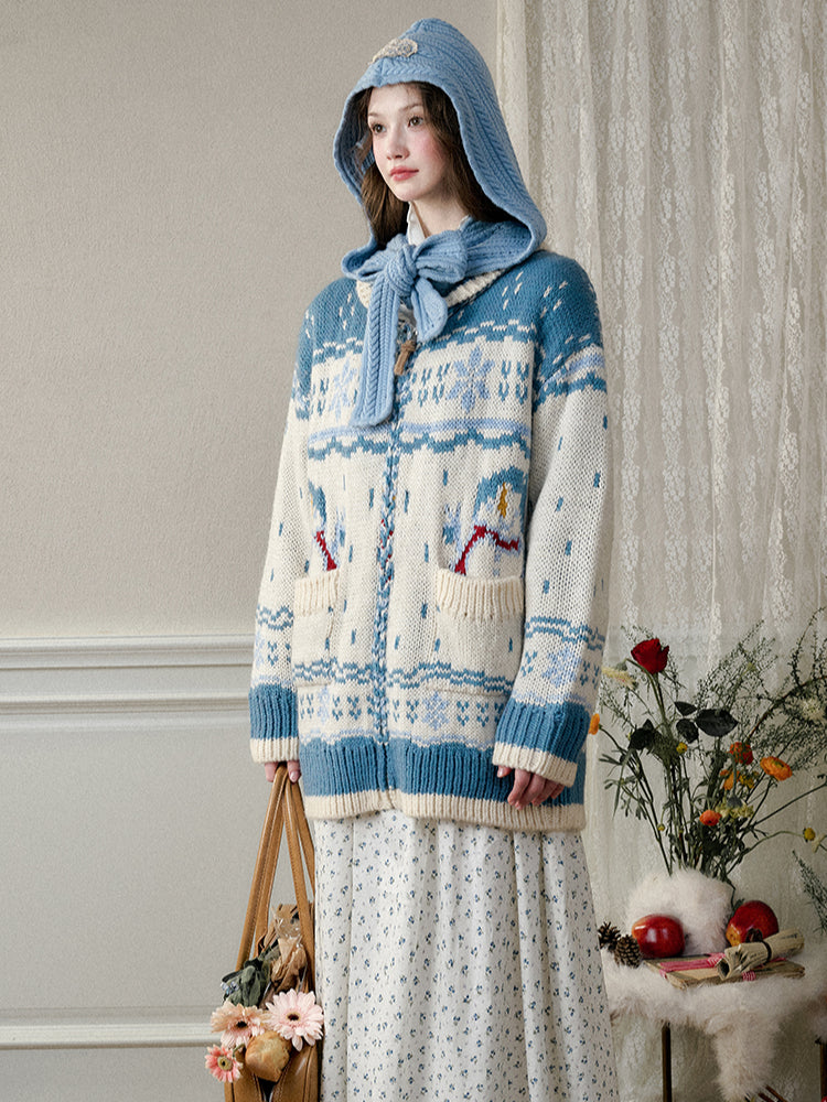 Nordic Island Wool Knitted Cardigan - CHINASQUAD