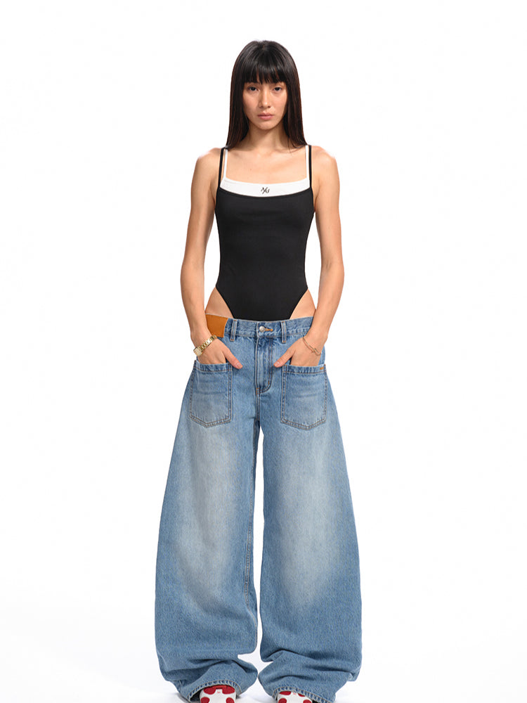 Washed Reversed - Pocket Jeans - CHINASQUAD