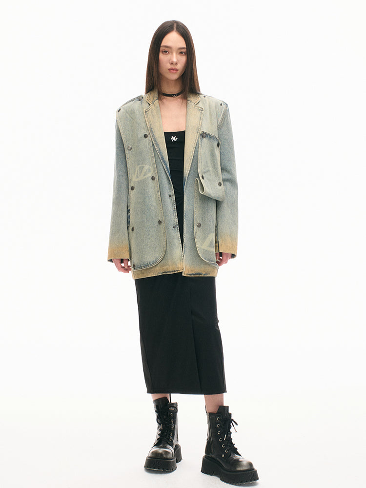 Color Block Casual Slimming Waist Mid-Length Dress - CHINASQUAD