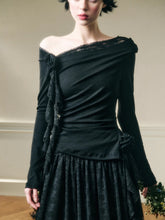 Lace Floral Asymmetrical Off-Shoulder Top & Skirt Set - CHINASQUAD