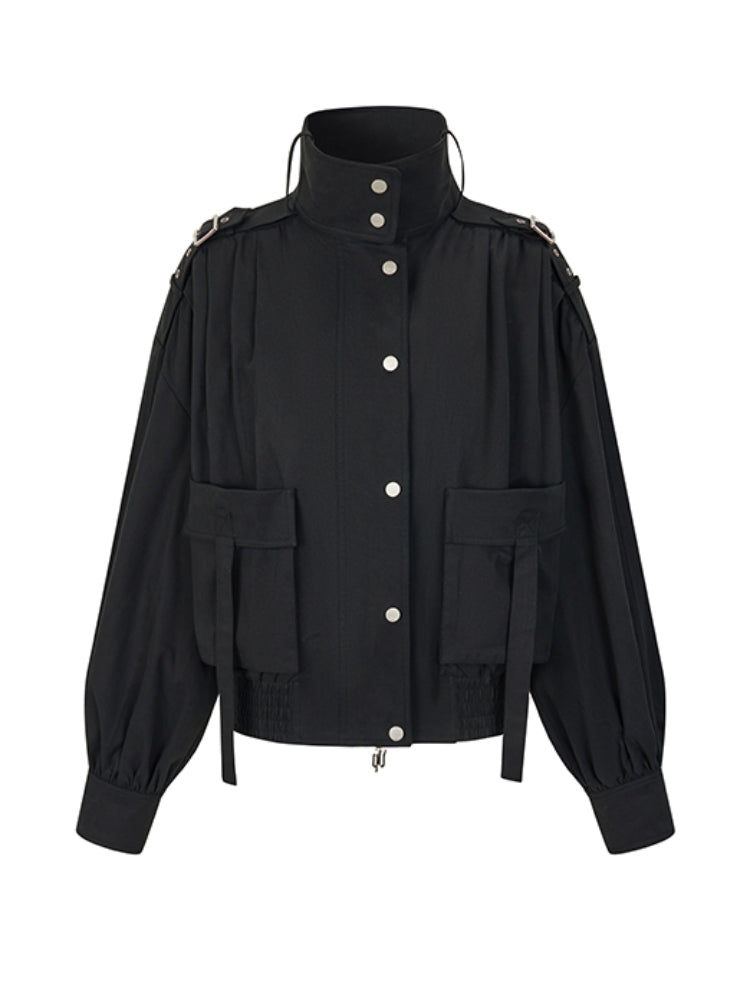 Plaid Patchwork Oversized Large Pockets Jacket - CHINASQUAD