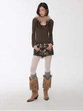 Textured Jacquard Knit Round-Neck Sweater - CHINASQUAD