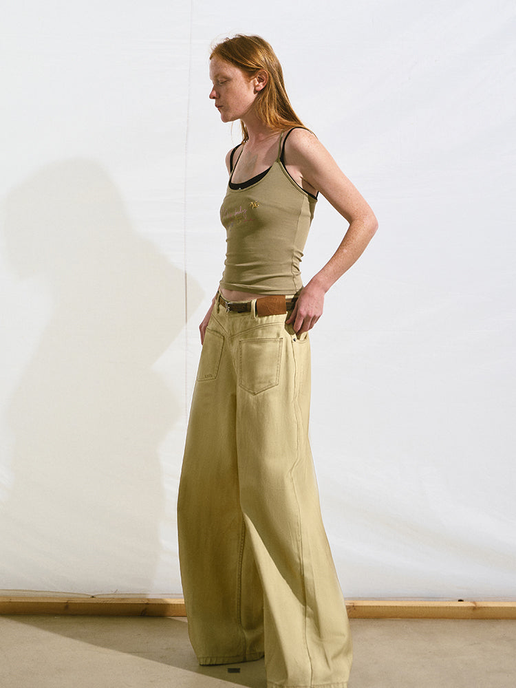 Vintage Washed Loose Casual Wide-Leg Pants - CHINASQUAD