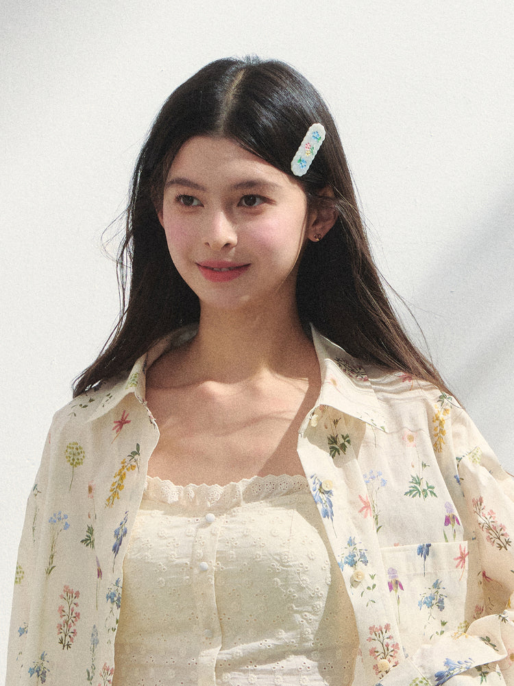 Hand-painted Flower Acetate Hair Clip
