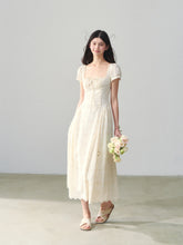 Square-Neck Embroidered Hollow Vacation-style Dress - CHINASQUAD