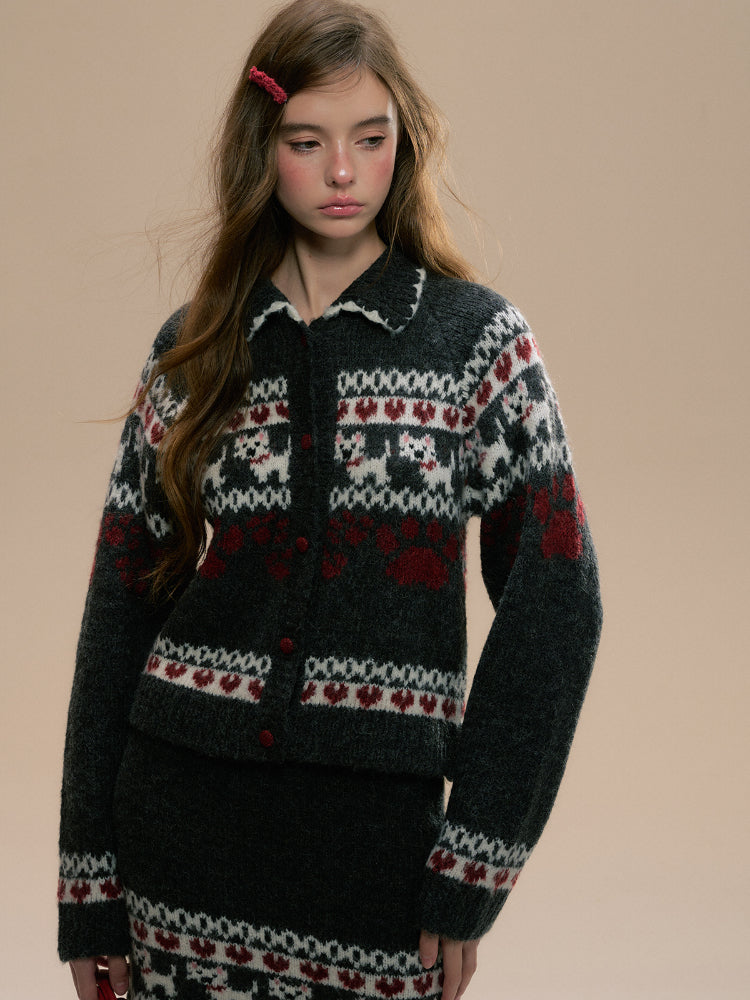 Fair Isle Westie Sweater & Skirt Set - CHINASQUAD