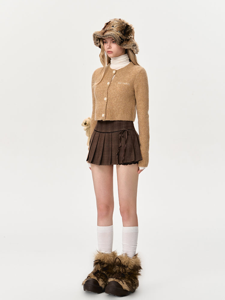 Short Knitted Cardigan Sweater Jacket - CHINASQUAD