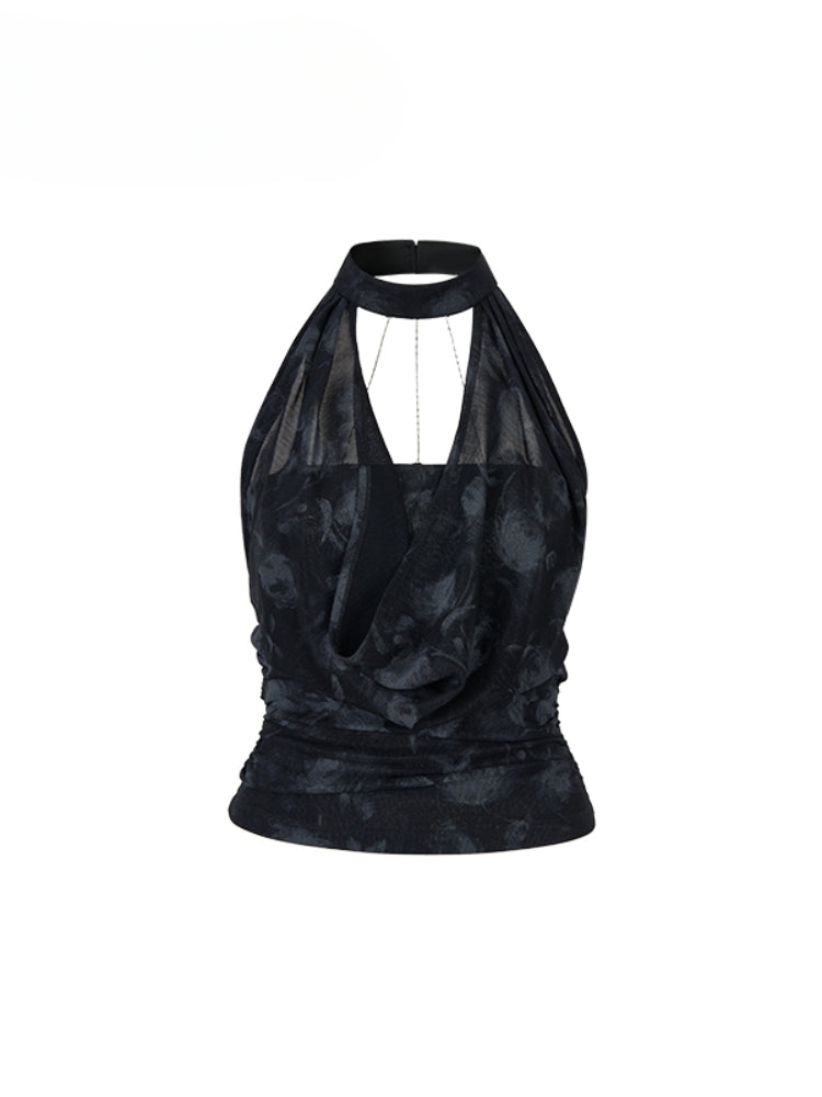 Chain Choker Neckline Waist Cinching Vest - CHINASQUAD