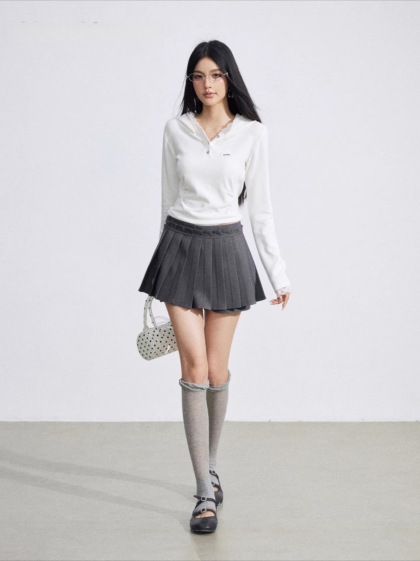 Pleated Layered Mini Skirt