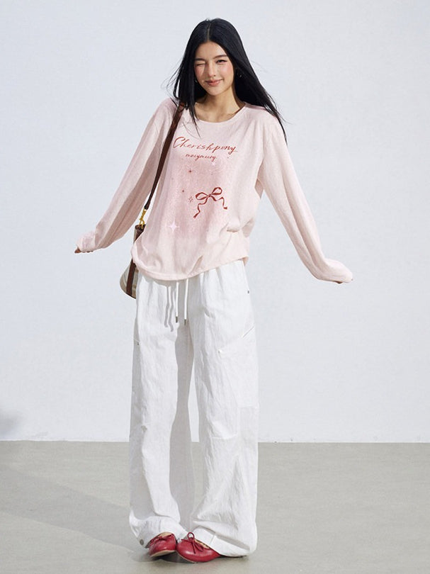 Ruched Utility Wide-Leg Cargo Pants