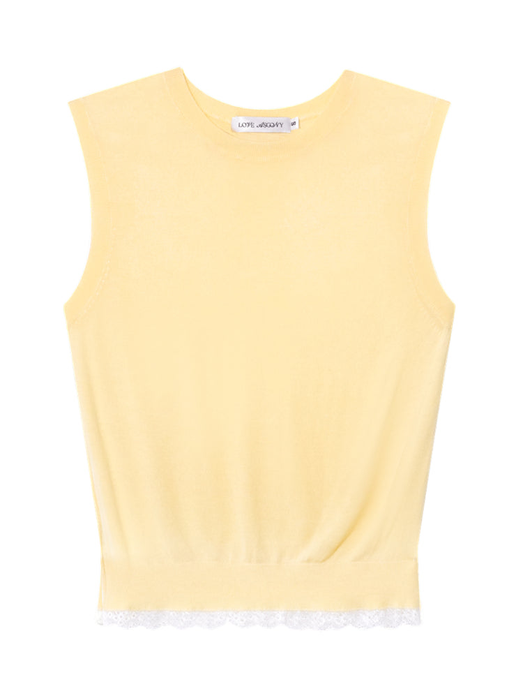 Lace Trimmed Crew Neck Knitted Cardigan Set - CHINASQUAD