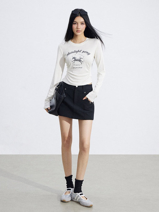 A-Line Utility Mini Skirt