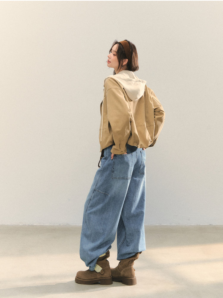 Two-piece Spliced Color-block Hooded Jacket - CHINASQUAD