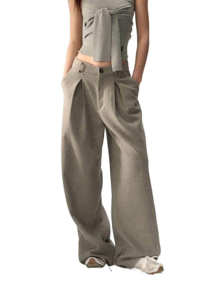 Extra-Long Thick Wool Tailored Pants - CHINASQUAD