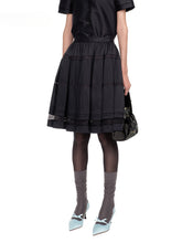Lace Splicing Pleated Skirt - CHINASQUAD