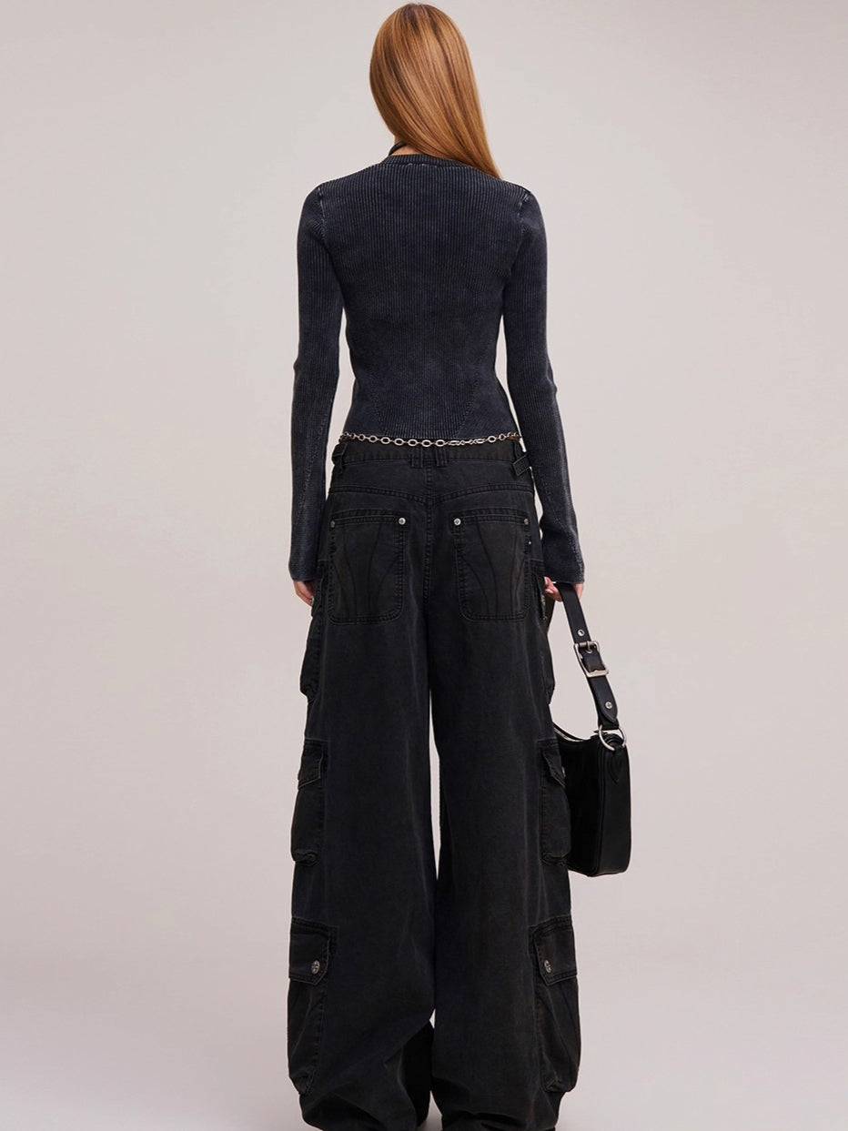 Wild Retro Zipper Knit Cardigan