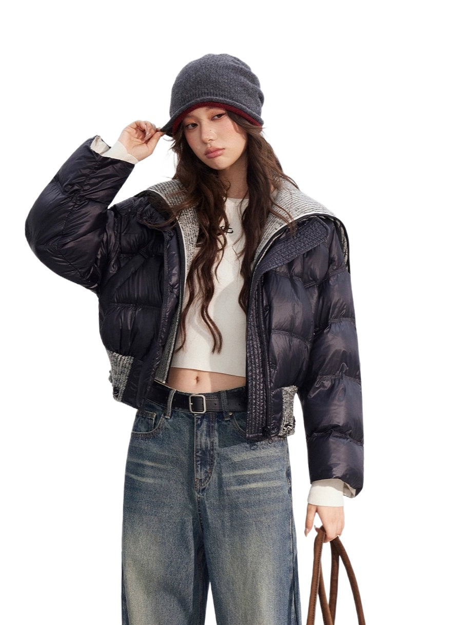 Reversible Knit Lapel Down Jacket