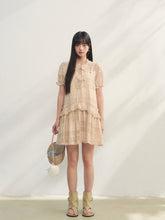 Checkered Hollow-Out Ruffled Dress Set - CHINASQUAD