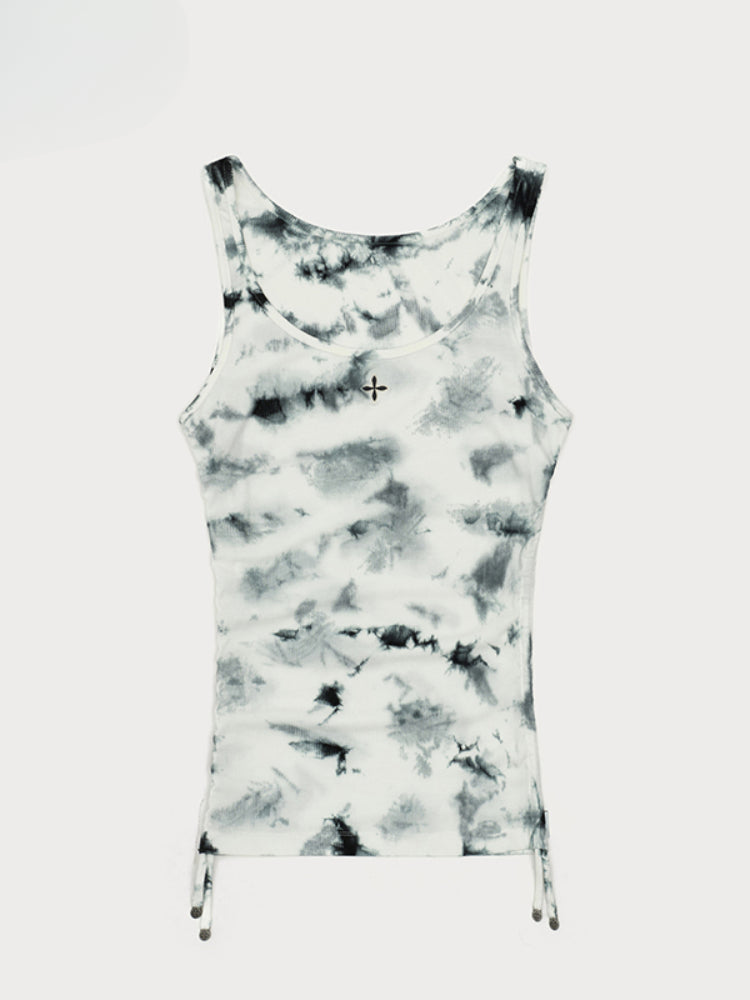Cross-Flower All-Over Print Sports Camisole - CHINASQUAD