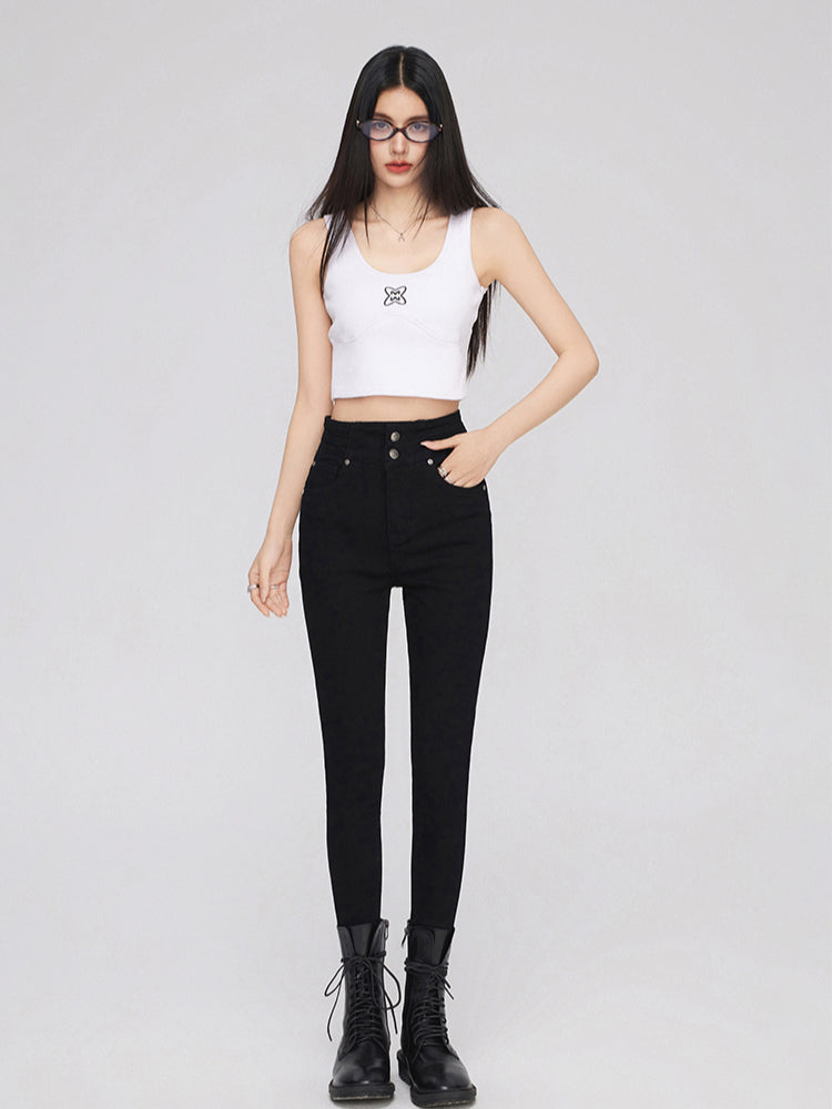 High-Waisted Skinny Jeans - CHINASQUAD