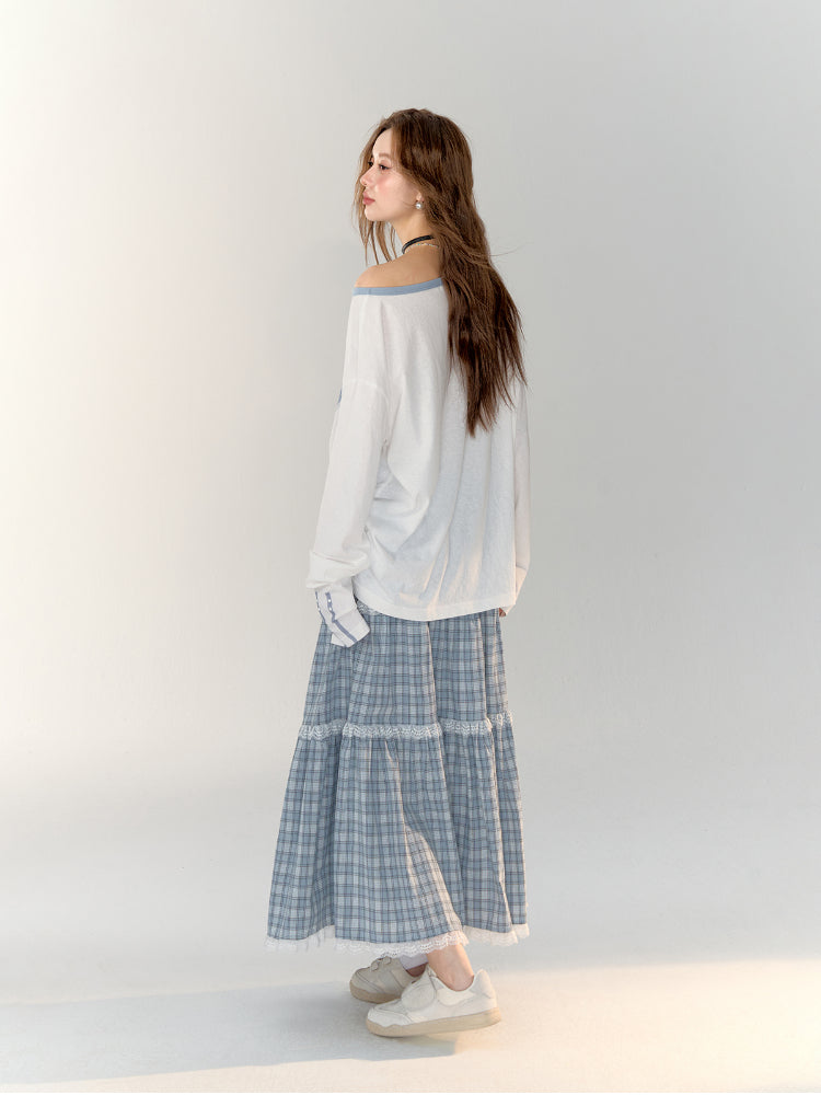 Casual Round Neck Off-Shoulder T-Shirt - CHINASQUAD