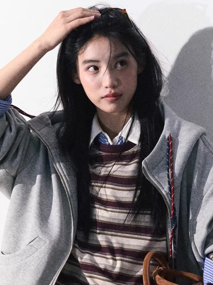 Miu-Inspired Varsity Sweatshirt & Skirt Set