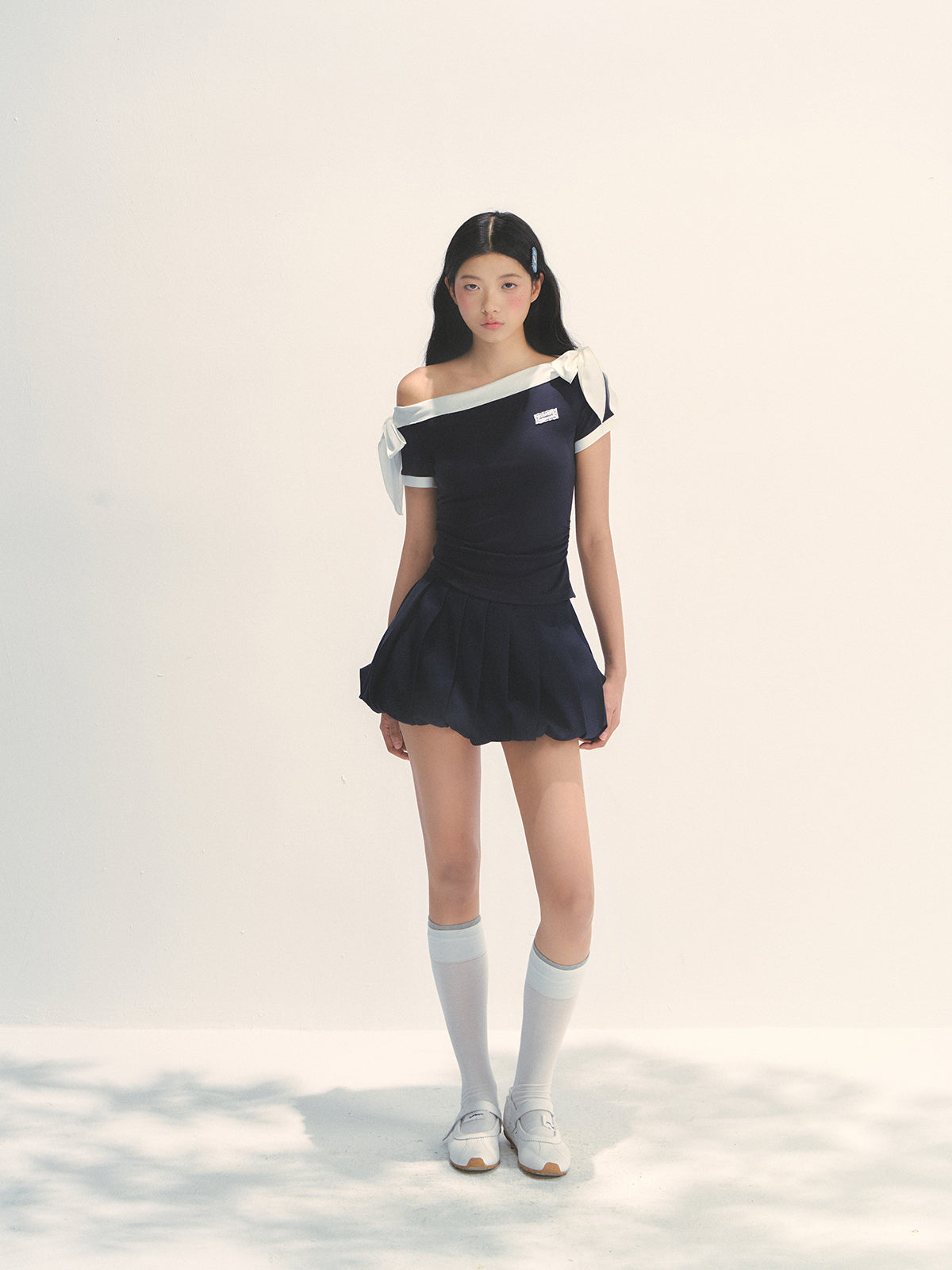 Navy Blue Academy-style Pleated Skirt - CHINASQUAD