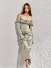 Detachable Puff Sleeve Strapless Top & Skirt Set - CHINASQUAD