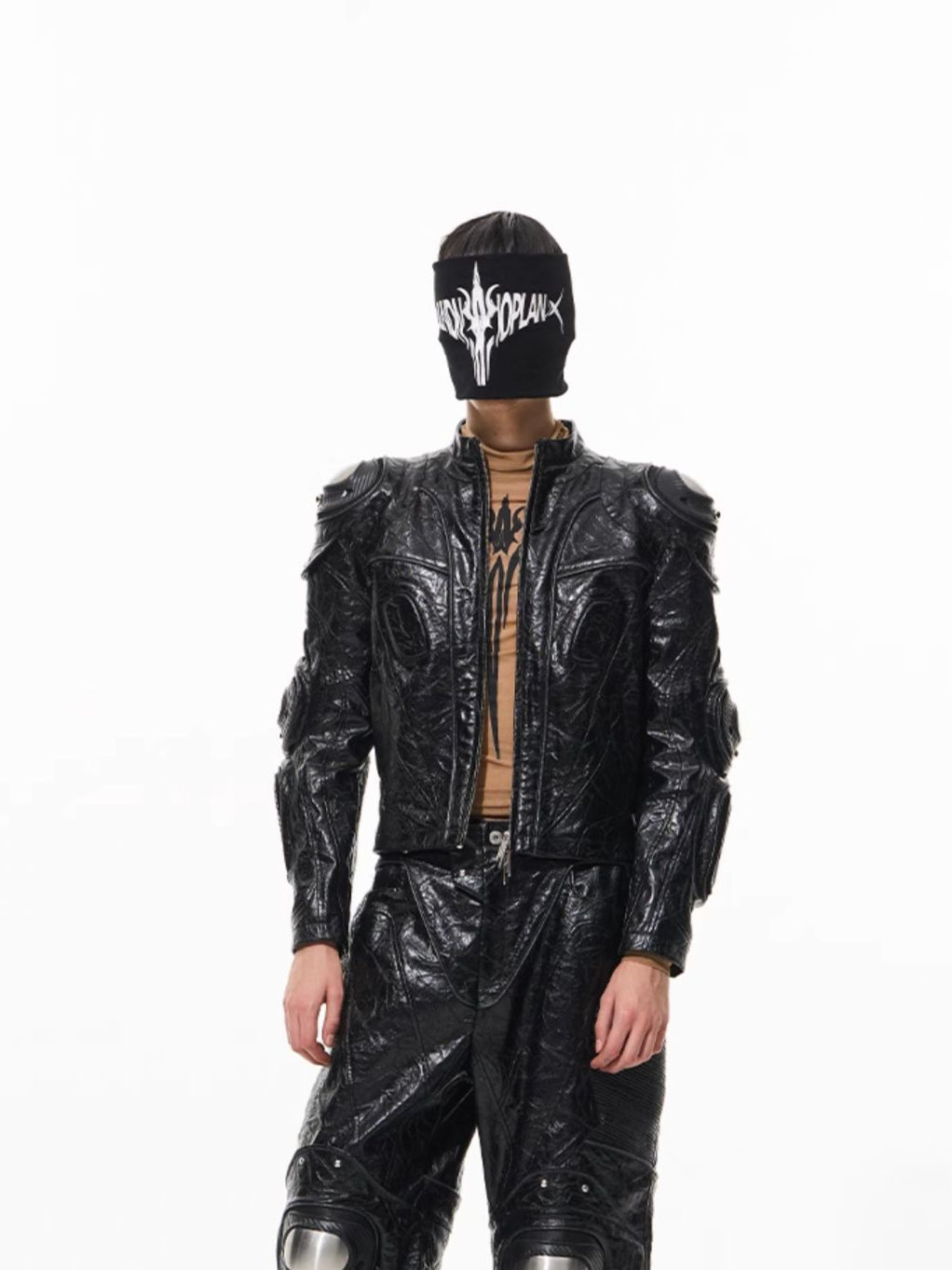 Heavy-Duty Metal Armor Biker Leather Jacket - CHINASQUAD