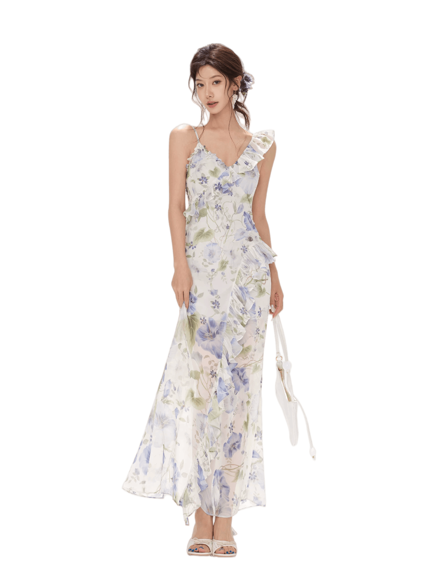 Morning Glory Dream Ruffle Chiffon Maxi Dress