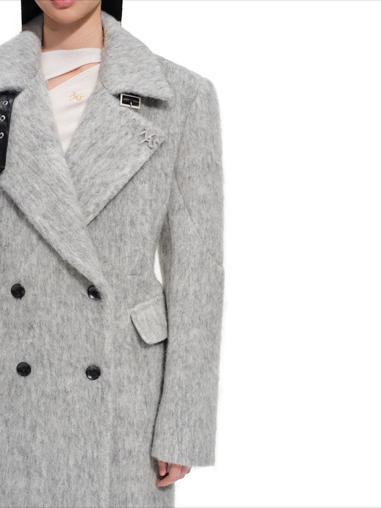 Classic Sculpted Long-Pile Wool Coat