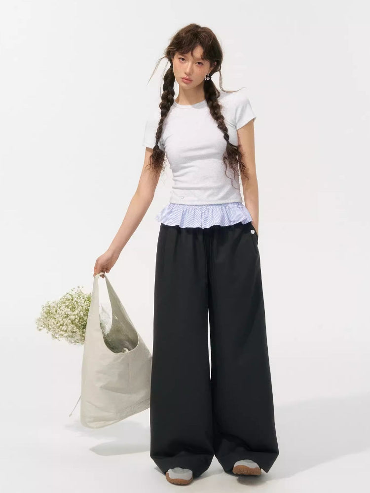 Tie-waist Drapey Airy Pants - CHINASQUAD