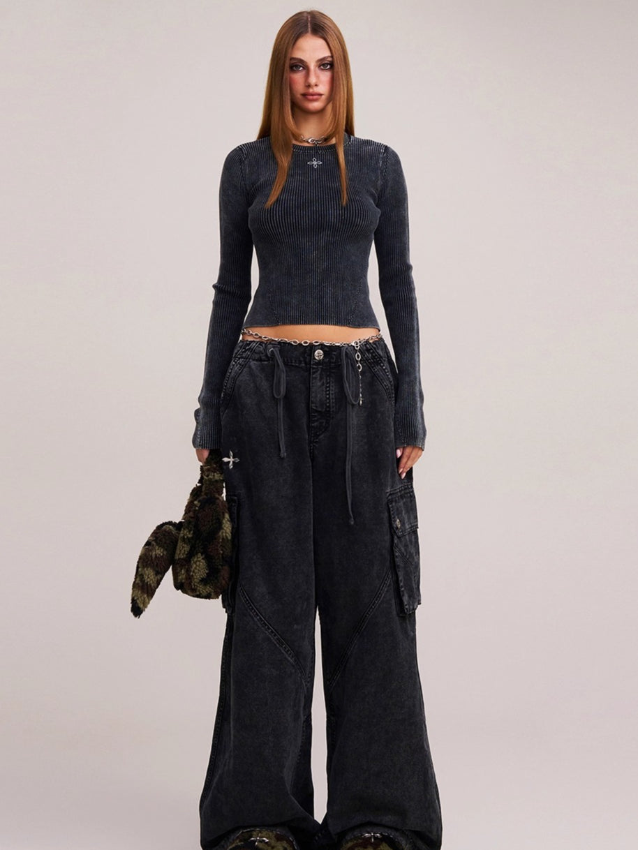 Wild Retro Long-Sleeve Knit Crewneck